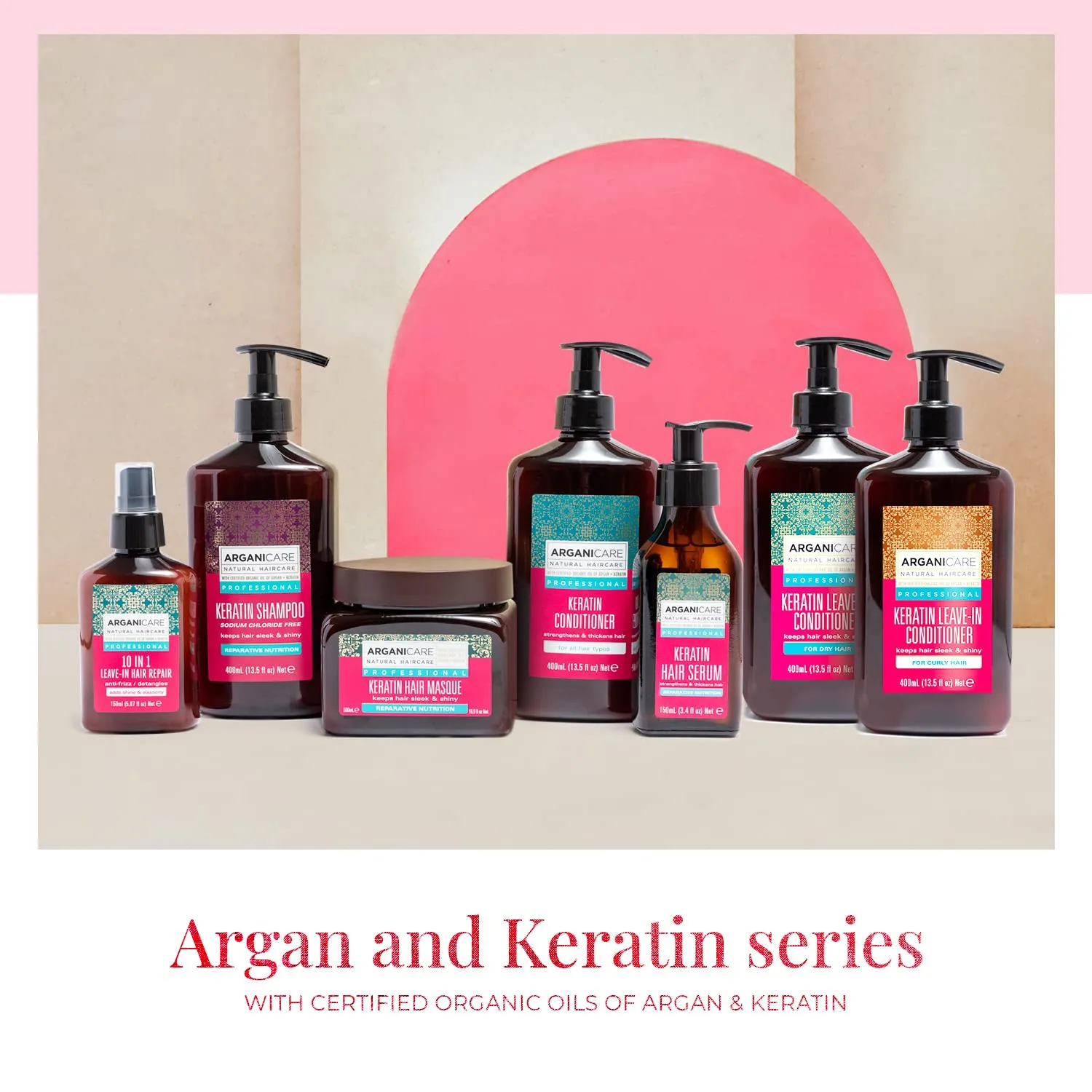 Arganicare Keratin Repairing Hair Serum with Certified Organic Oil of Argan to strengthen and thicken. 100ml Coconut