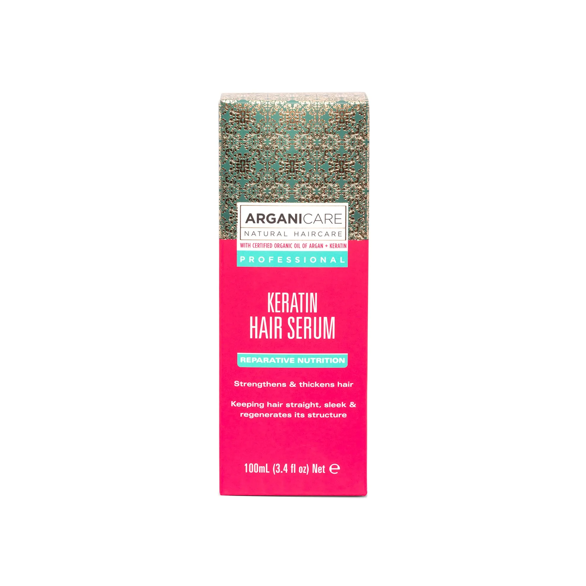 Arganicare Keratin Repairing Hair Serum with Certified Organic Oil of Argan to strengthen and thicken. 100ml Coconut