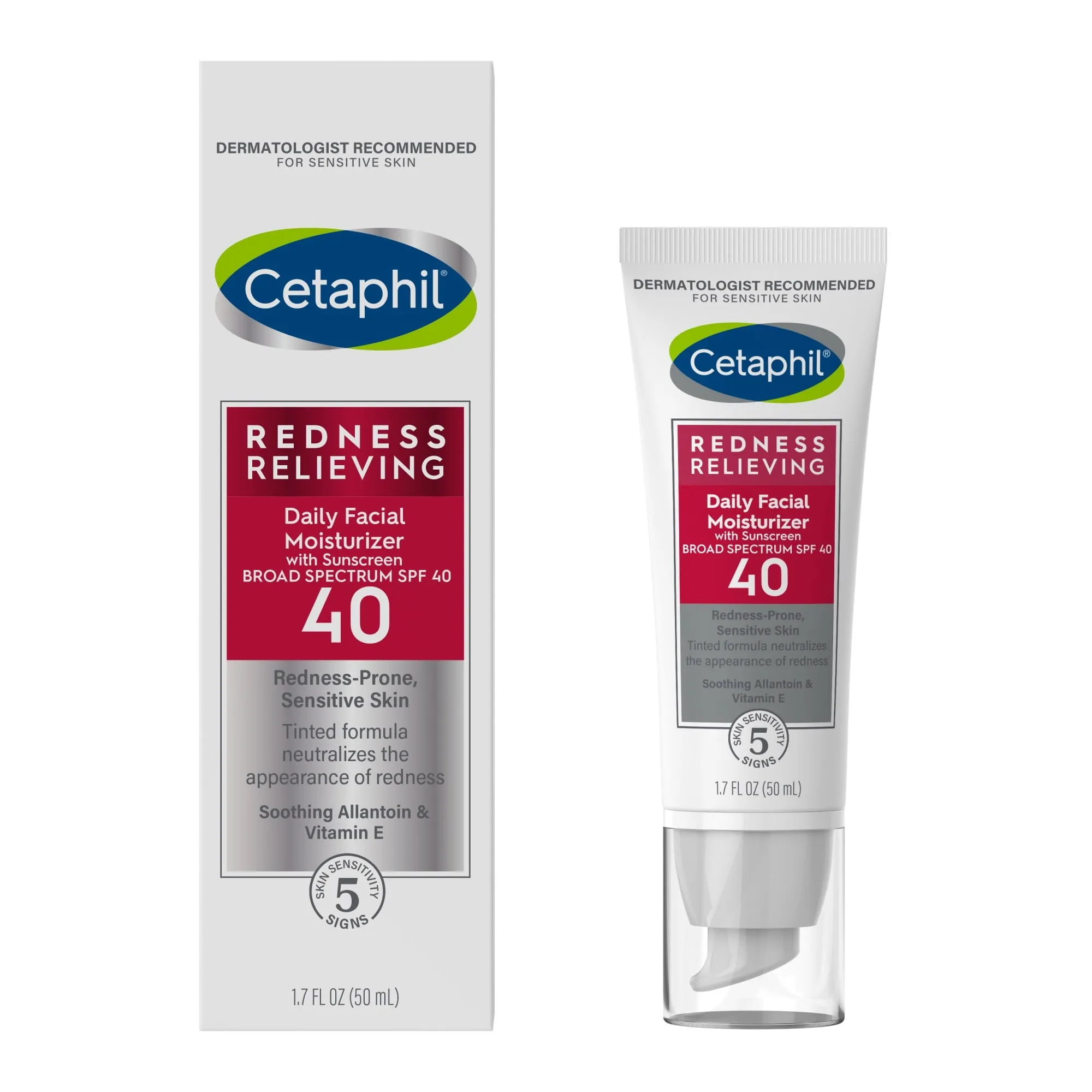 Cetaphil Redness Relieving Night Moisturizer, 1.7 oz, For Dry, Redness-Prone Skin