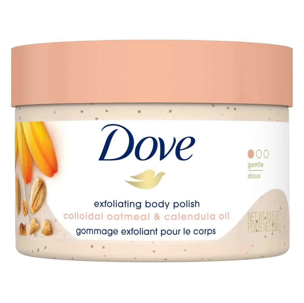 DOVE EXFOLIATING BODY POLISH (SCRUB)- COLLOIDAL OATMEAL & CALENDULA OIL