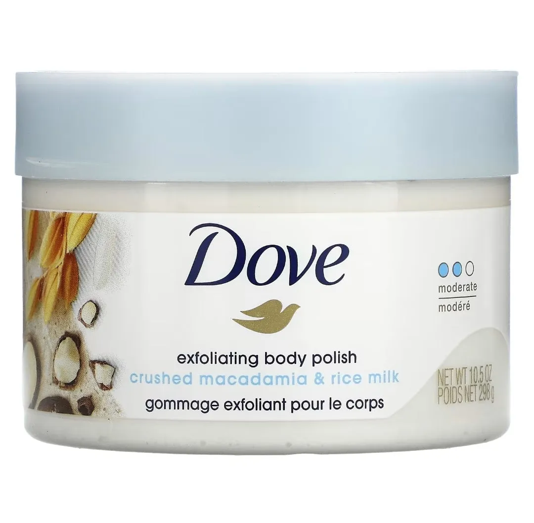 DOVE EXFOLIATING BODY POLISH (SCRUB)- CRUSHED MACADAMIA & RICE MILK