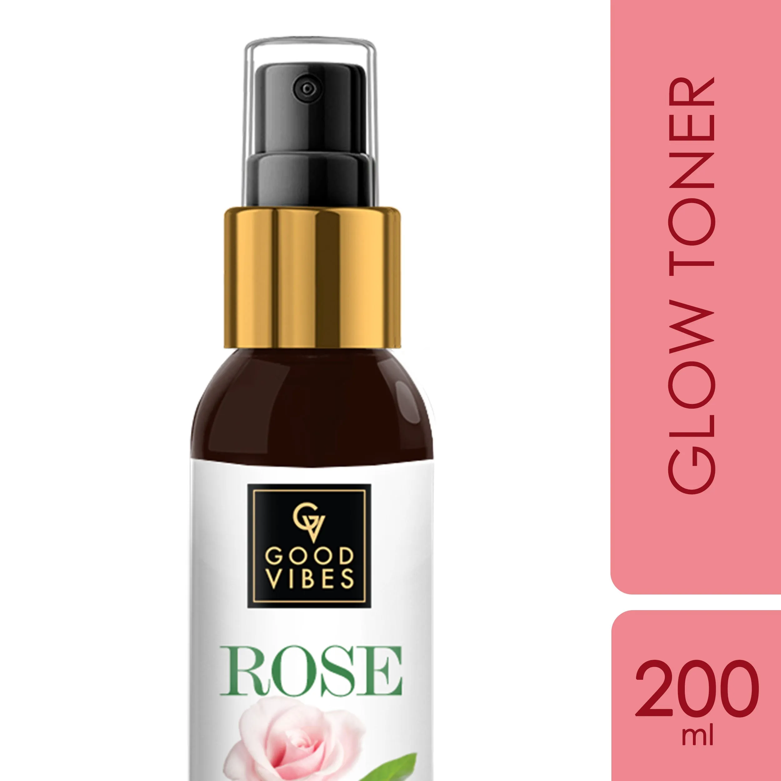 Good Vibes Rose Glow Toner | Lightweight, Brightening| With Honey | No Alcohol, No Sulphates, No Parabens, No Mineral Oil, No Animal Testing (200 ml)