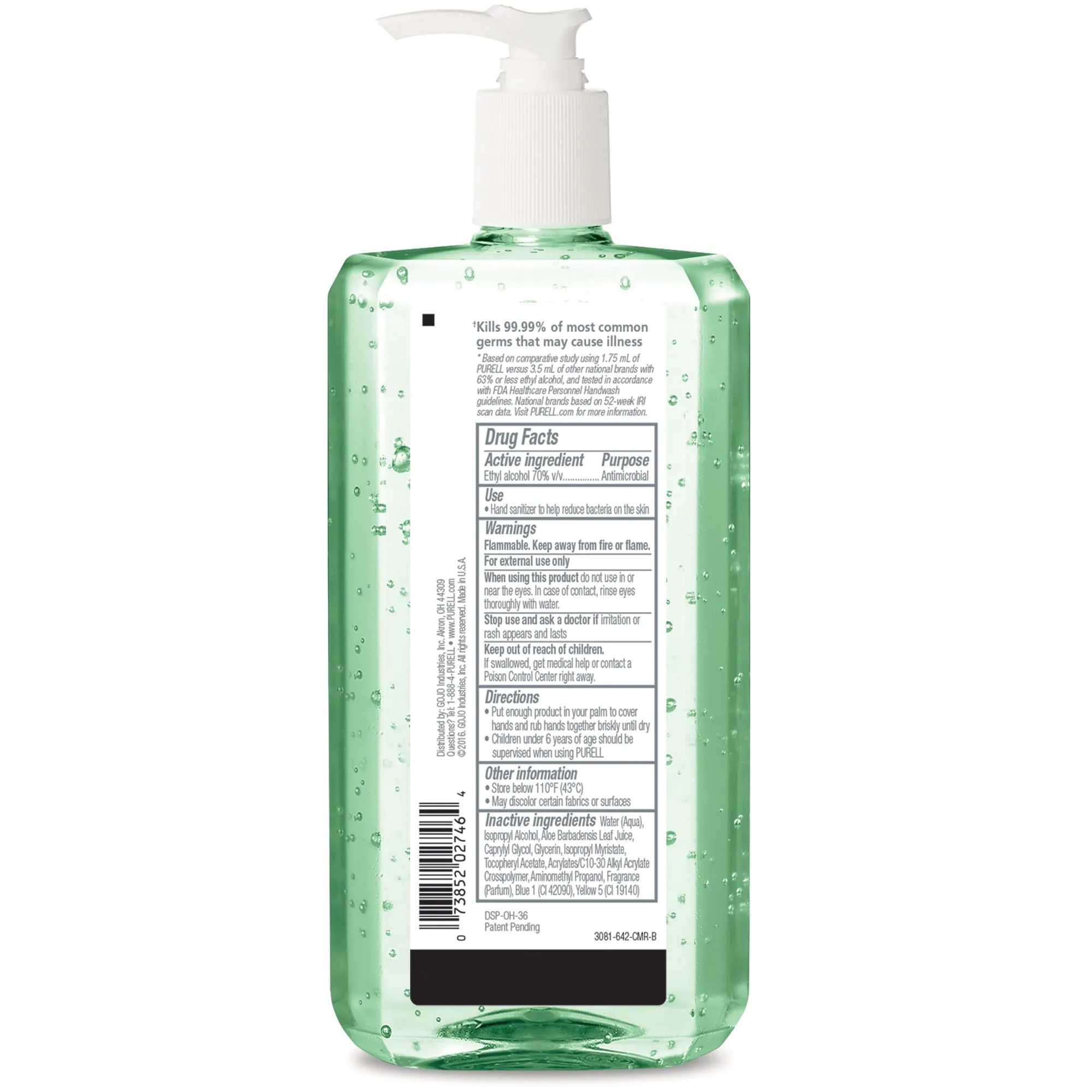 PURELL Advanced Hand Sanitizer Soothing Gel, Fresh Scent, with Aloe and Vitamin E- 1 Liter Pump Bottle