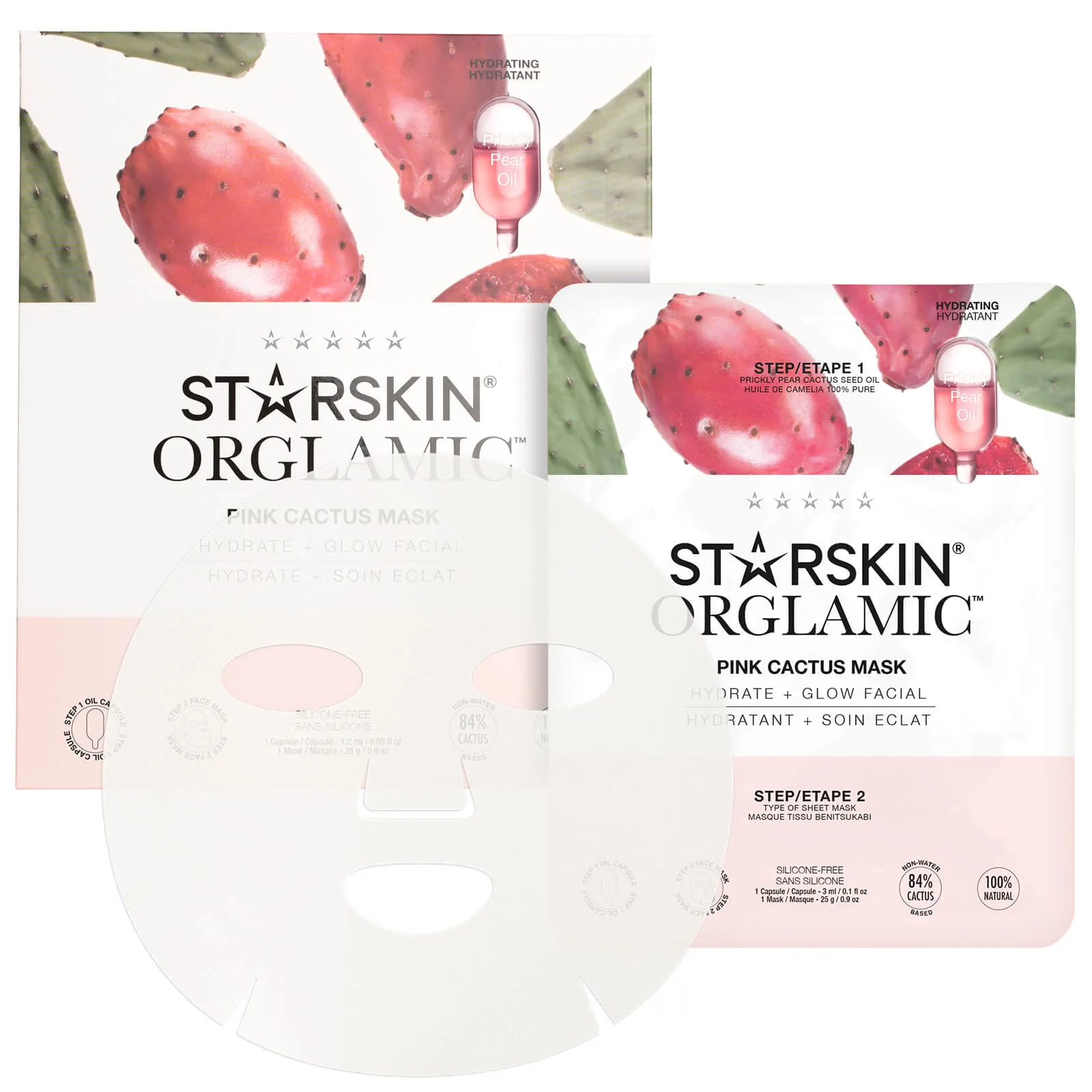 STARSKIN Orglamic Pink Cactus Oil Mask (Hydrate   Glow Facial)