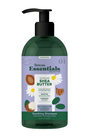 Tropiclean Essentials Shea Butter Shampoo For Dogs, Puppies And Cats (16 Oz)