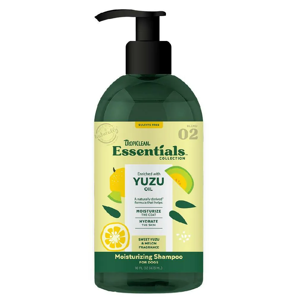 TropiClean Essentials Yuzu Fruit Moisturizing Shampoo for Dogs (16 oz)