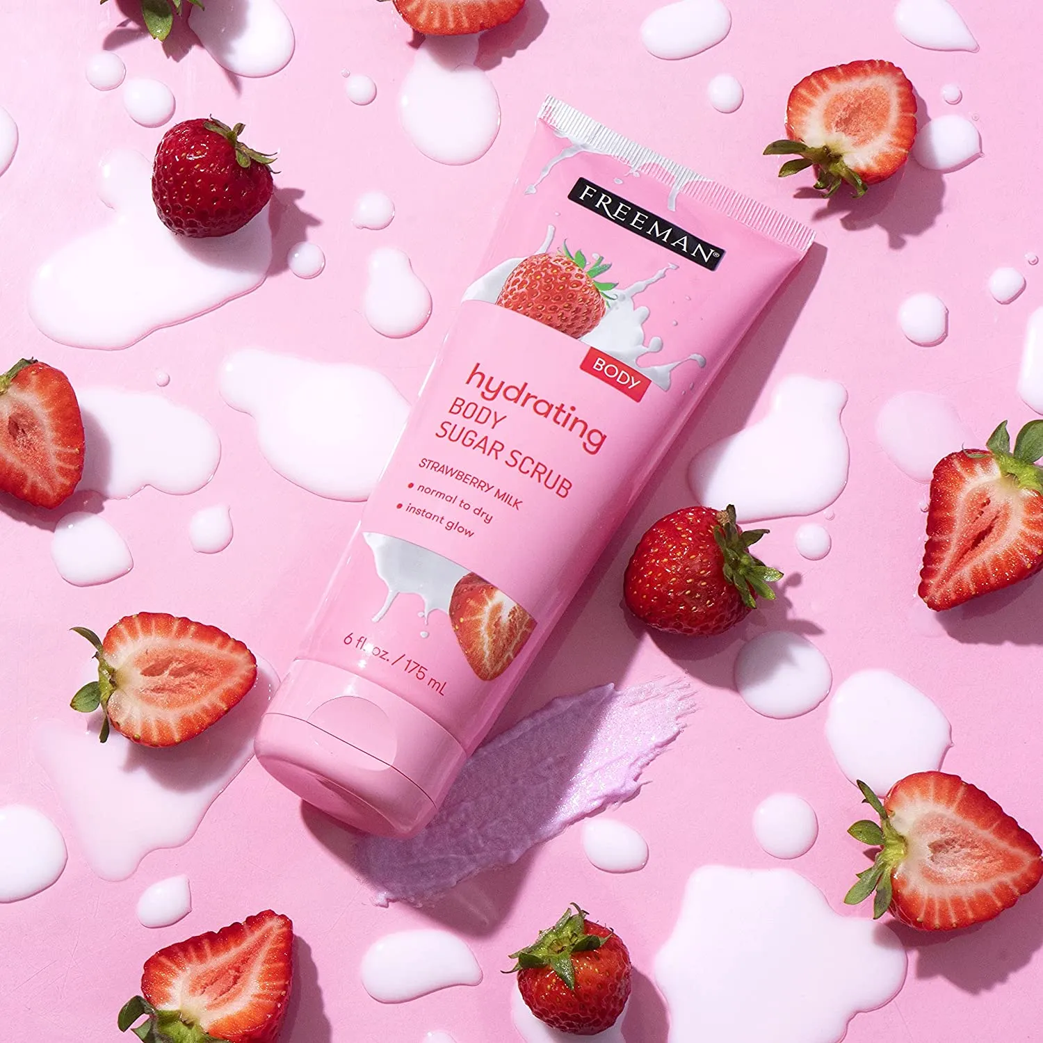 Tube Hydrating Strawberry Milk Body Sugar Scrub 175ml